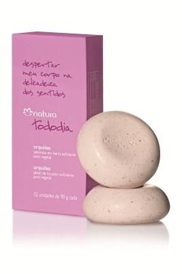 Sabonete em barra puro vegetal esfoliante orquídea